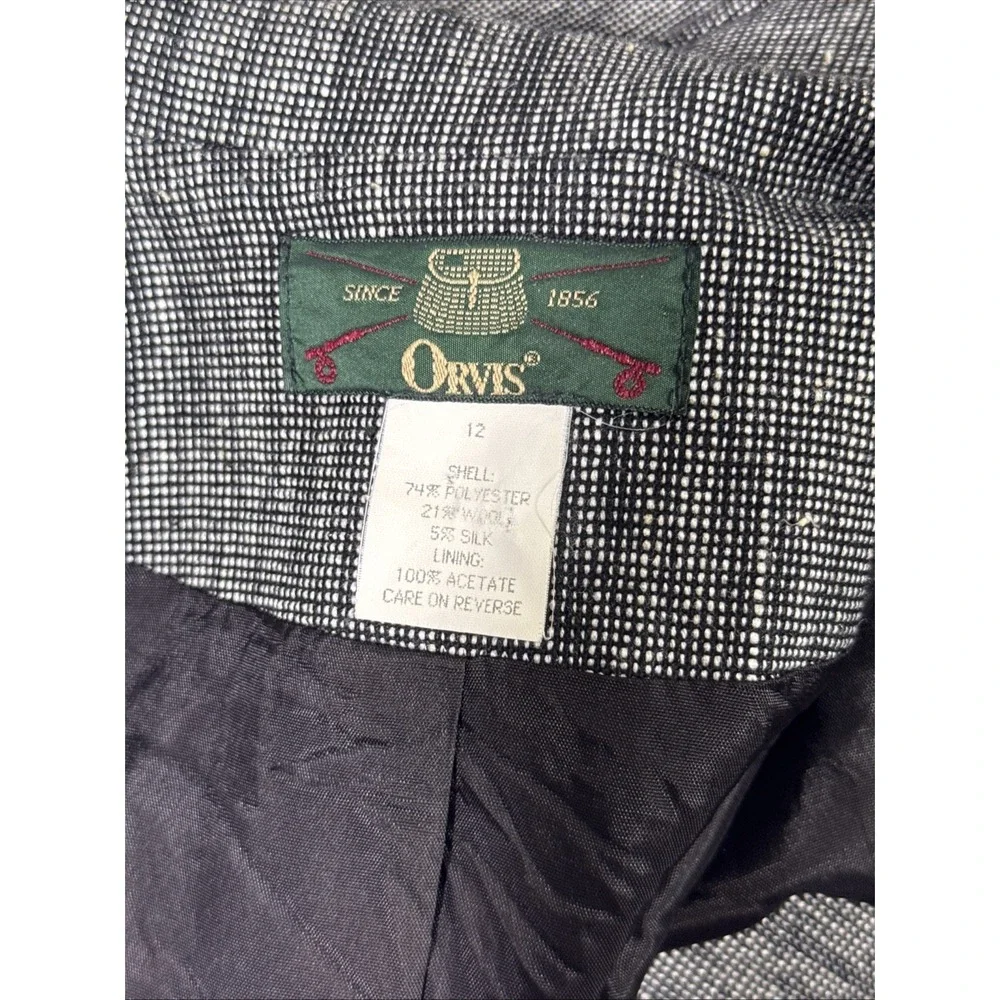 Orvis Wook Silk Blazer Womens Size 12 Woven Tweed Lined Old Money Country South